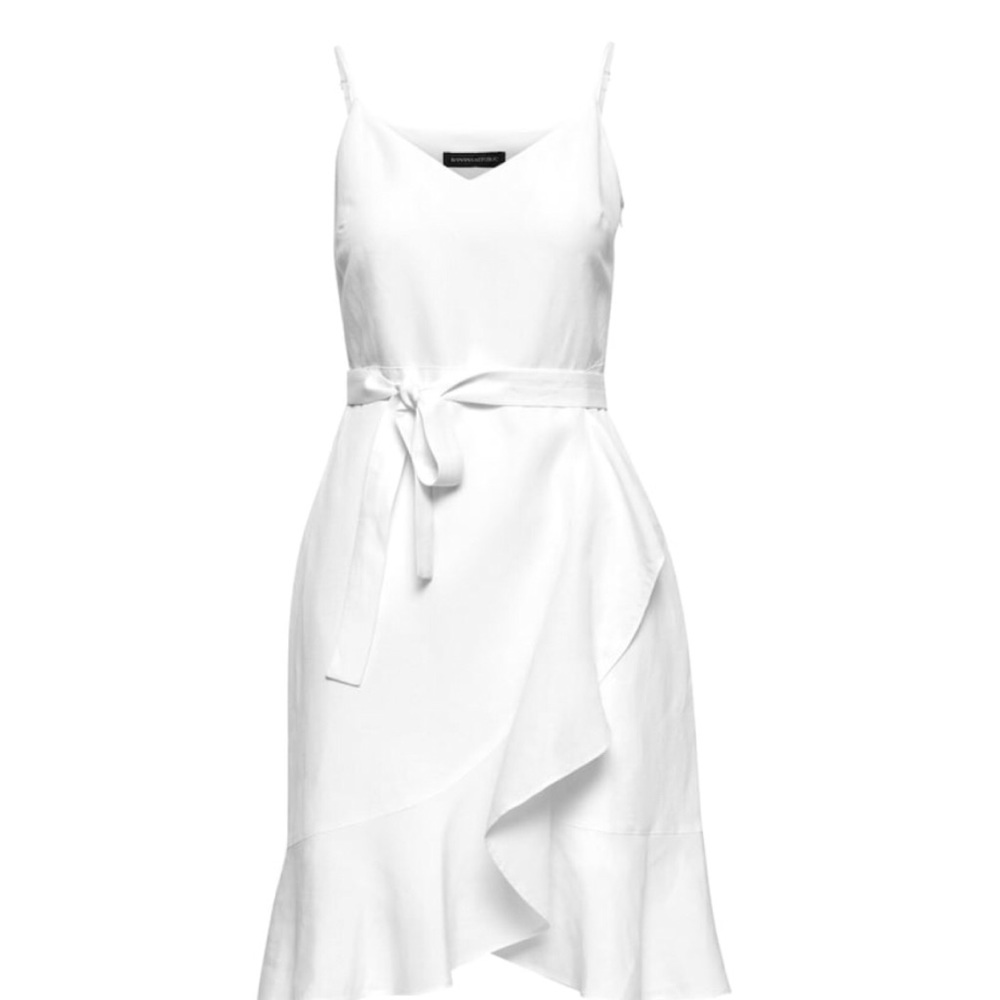 Banana Republic Linen Ruffle Wrap Dress - Picture 3 of 8